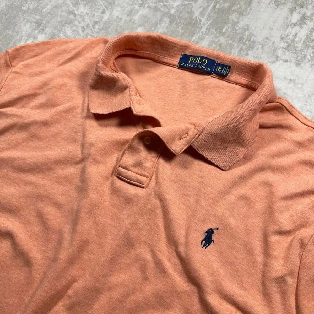 Polo Ralph Lauren Polo Shirt Mens XXL Peach Orange Short Sleeve Pony Logo